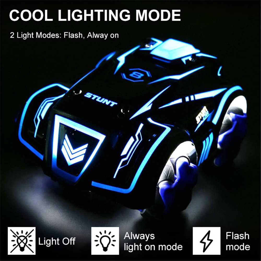 2.4G High Speed Drifting Stunt Car 4WD Remote Control Car Flipping Stunts with Light Sound RC Car Toy for Kids Gift