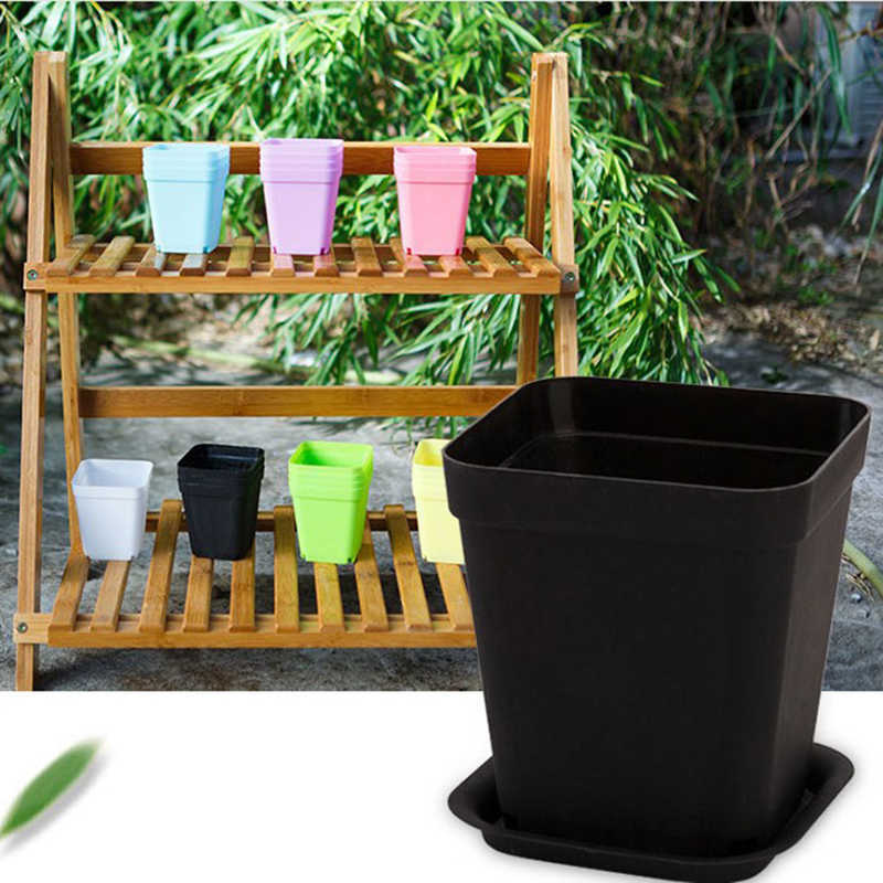 Vasos de plantas 10 unidades mini vasos de flores incluindo bandeja vaso de jardim decoração de casa flor quadrada bonsai vaso de berçário vasos de plástico R230620