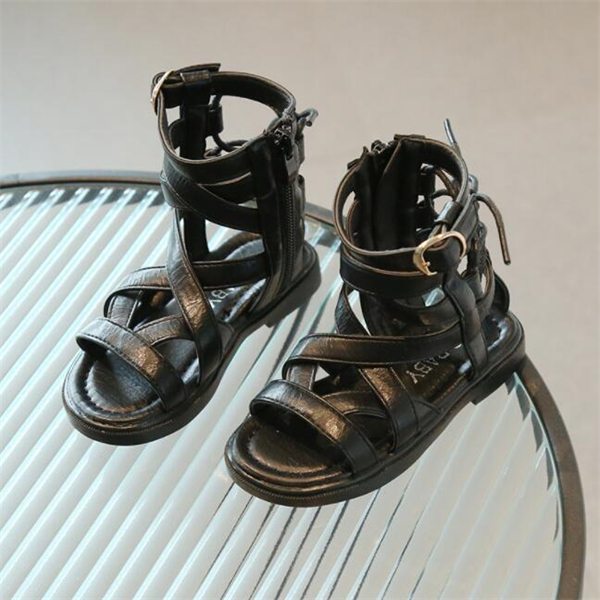 Летняя высокая трубка новых девушек с открытыми ногами римские туфли детские и удобные модные сандалии
