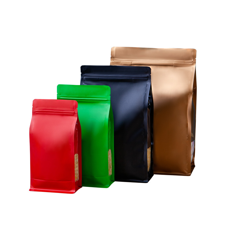 Färgglada matförpackningar Ziplock Påsar Aluminiumfolie Stand Up Sealed For Candy Tea Nuts Bönor Förvaring Återanvändbar dragkedja