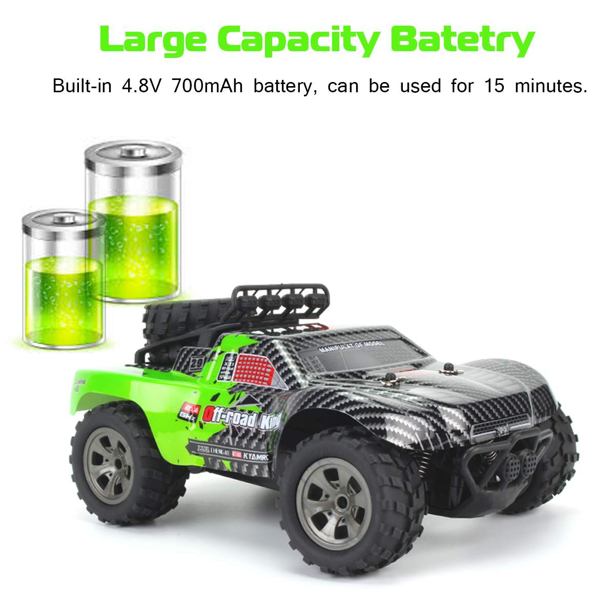 RC Racing Car 1/18 2.4GHz 4WD RC Car Trucks 48km / h Haute Vitesse RTR RC Racing Off-Road Drift Car Escalade Voiture pour enfants jouets cadeau