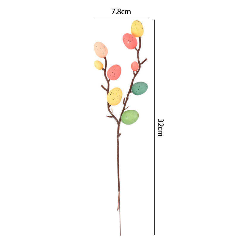 Ny Easter Foam Egg Branch Tree Diy Rattan Wreath Målning Blommor Växt Kids Gift Easter Decoration For Home 2023 Party Table Decor