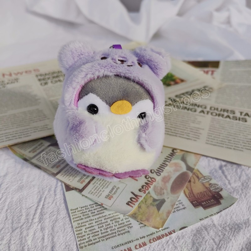 10cm Neue Nette Plüsch Spielzeug Bär Drehen Pinguin Rucksack Puppe Gefüllte Anhänger Greifen Maschine Puppe Für Geburtstag Geschenke