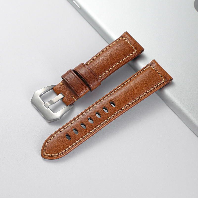 2023 Watch Strap Vintage Leather Replacement Armband Leather Western Watch Band Armband för Watch With Buckle