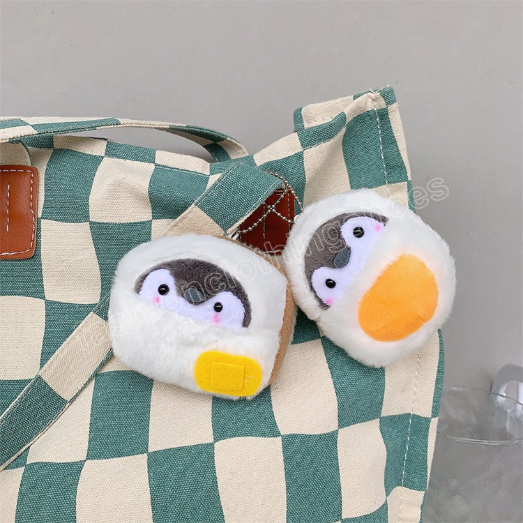 8-12Cm Food Coat Penguin Plush Toy Bag Pendant Bread Sausage Figurine Pendant Cute Egg Keychain For Girls Gift