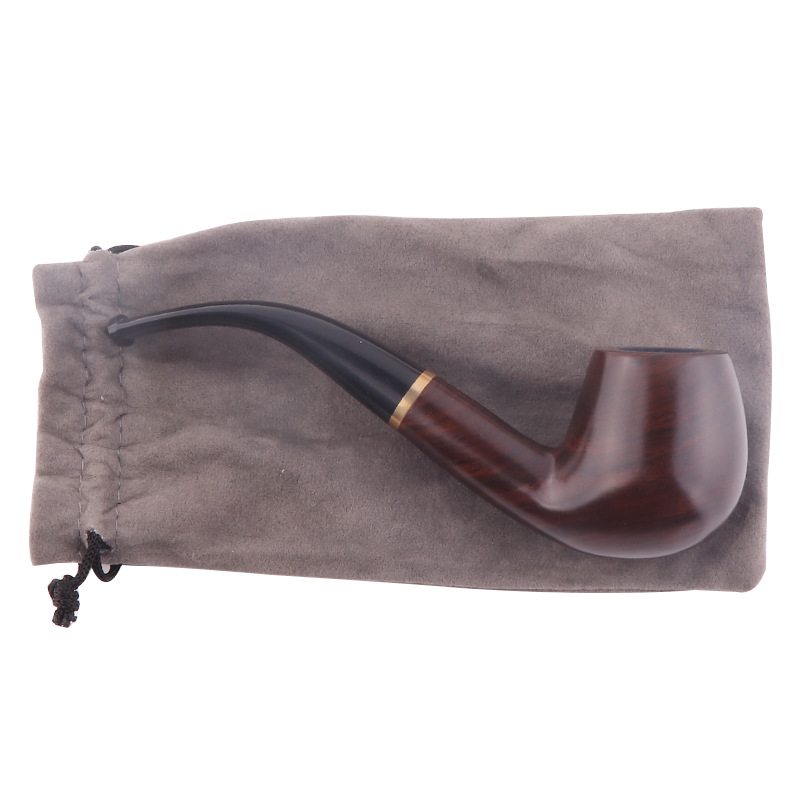 Rökande rör Hot Spot Classic Curved Ebony Circled Pipe med ebenholts 9mm filtrerat handgjorda rör