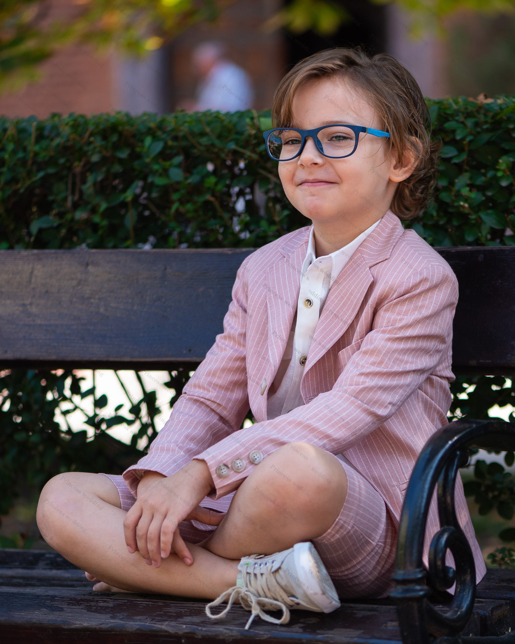 Kid Blazer for Baby Boys Pink Dinksedos Małe dzieci na przyjęcie weselne Prom Birthday Wear 2 sztuki kurtka+spodnie