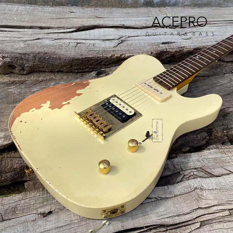 AcePro Cream Yellow Color выдержанный электрогитарный оборудование для электрогитары.