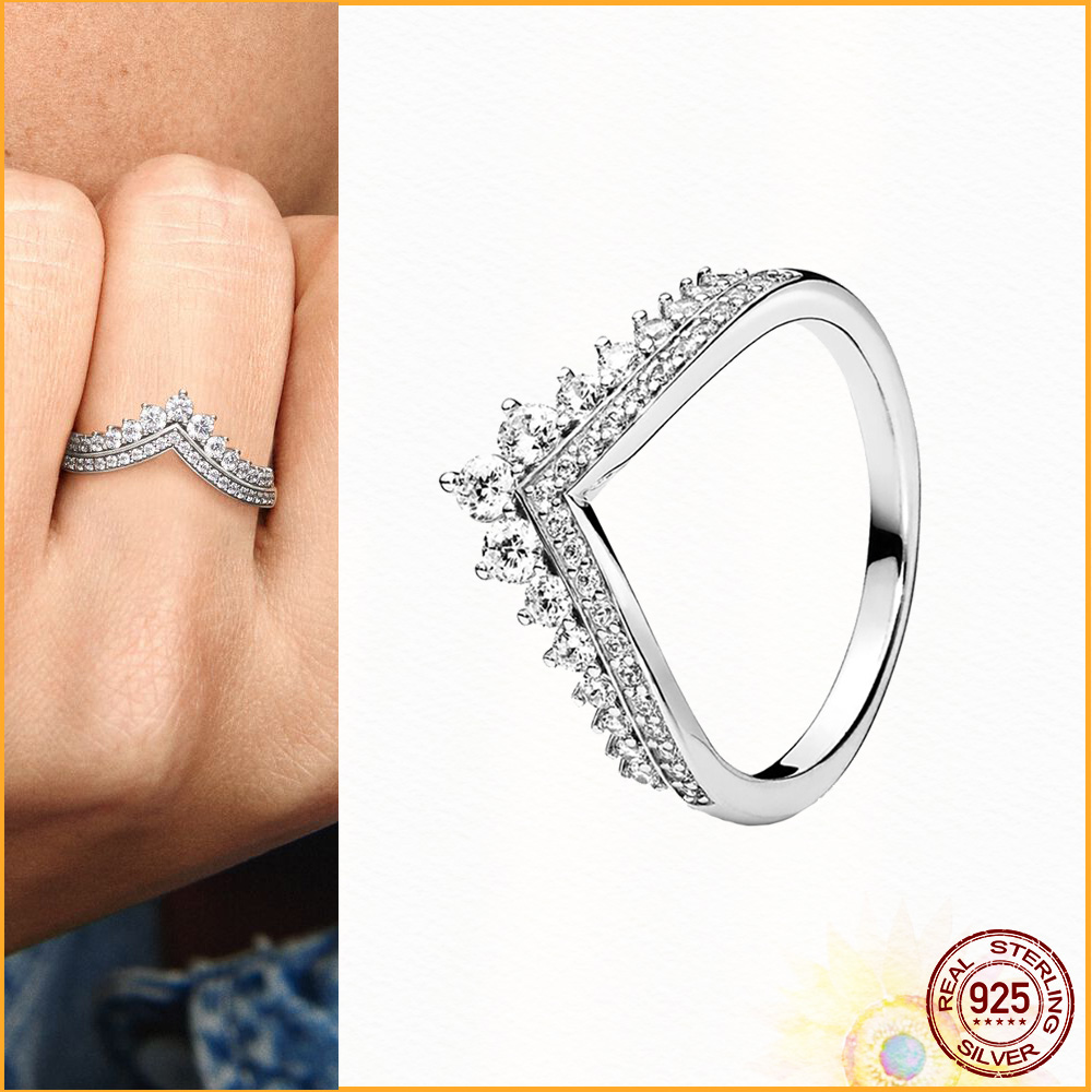 Anello da donna in argento sterling 925 New Fashion Nuovo anello a grappolo erbario scintillante adatto Pandora originale, un regalo speciale le donne
