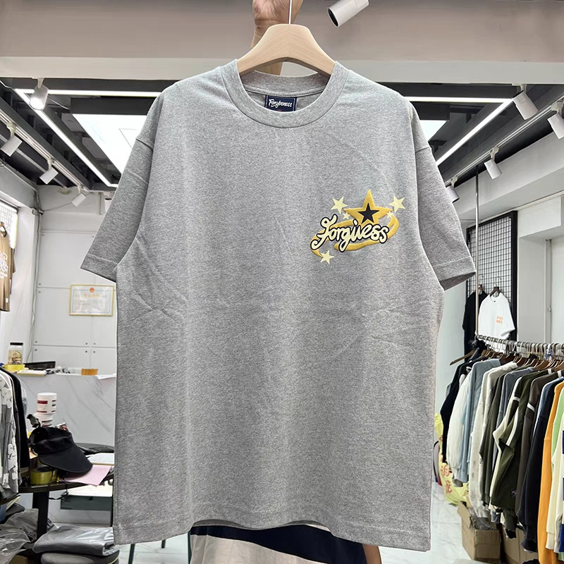 2023ss Printemps Eté Lettres Imprimé Coton Hommes Et Femmes Baggy T-shirt À Manches Courtes