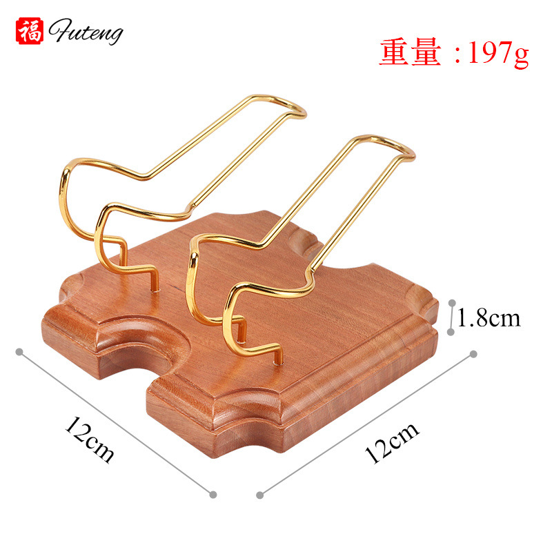 Smoking Pipes Solid wood single multi-position pipe holder creative cigarette display rack in stock cherry wood golden edge pipe holder