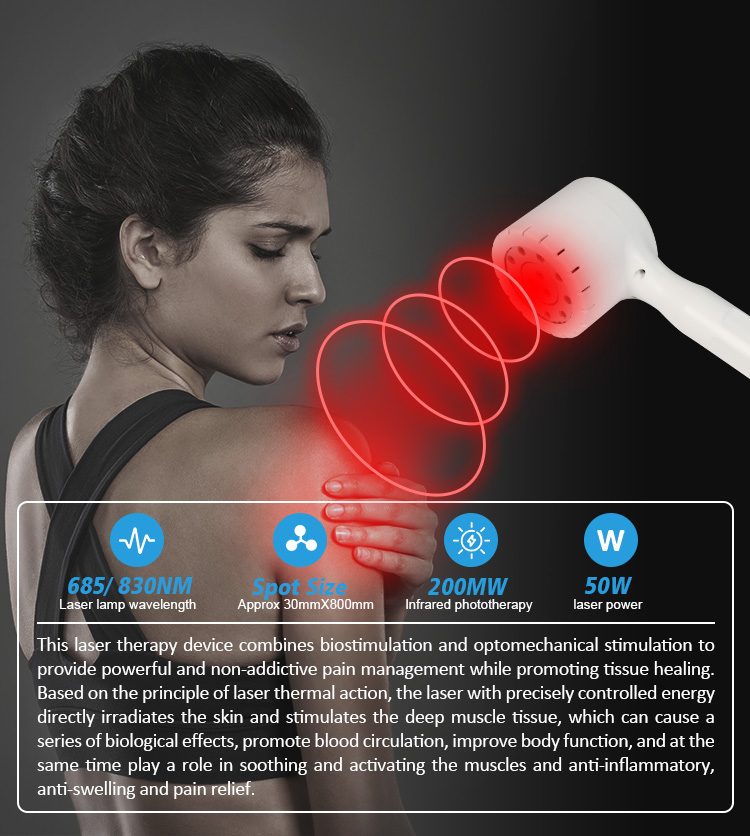 Annan hälsovård 685nm 830nm dubbel våglängd laser fysioterapi 30W smärtlindringsmaskin