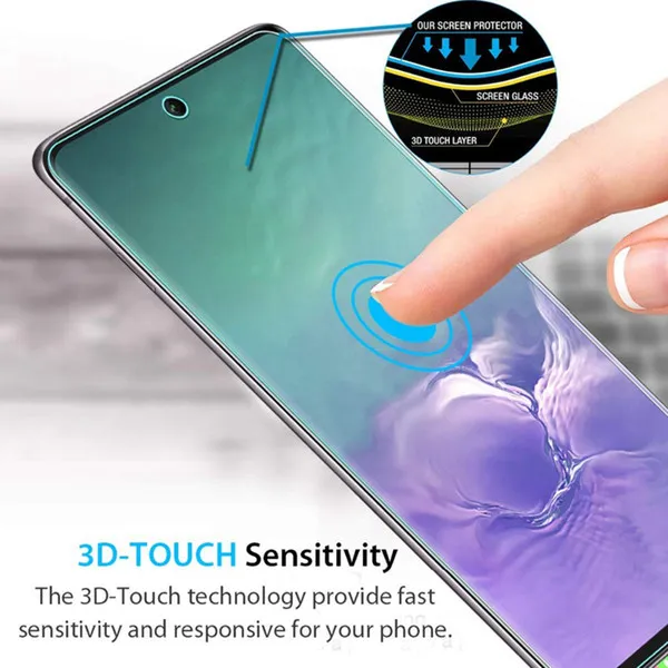 Tempererat glas fullt lock 3D kant limskärmskydd för Samsung Galaxy S23 Ultra S22 5G S10 Obs 20 10 med fingeravtrycklåsning