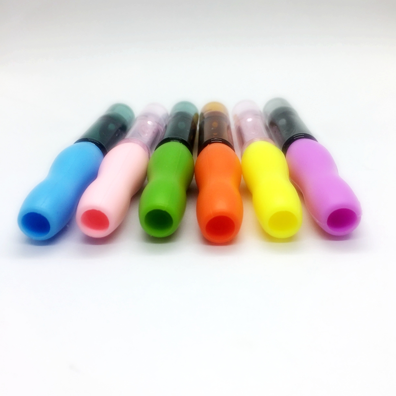 Latest Removable Colorful Silicone Smoking Glass Filter Mouthpiece Tips Herb Tobacco Digger Catcher Taster Bat One Hitter Dugout Hand Pipes Cigarette Holder
