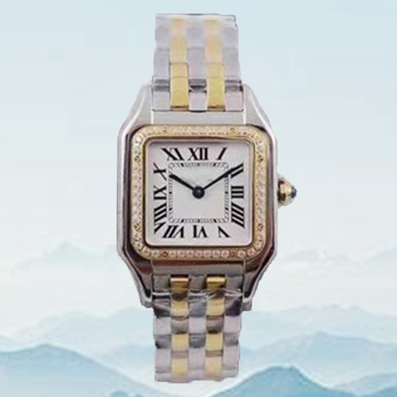 Lady aaa prostokątny kwarc zegarek ze stali nierdzewnej przesuwana klamra damska złota zegarki szafirowe świetliste nurkowanie Montre de Luxe185f