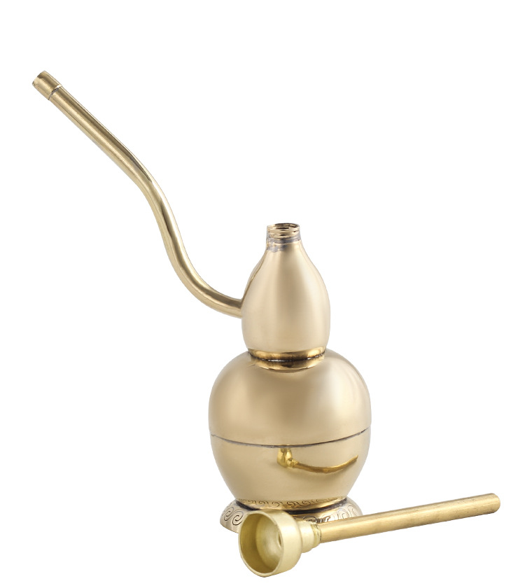 Smoking Pipes Wasser-Shisha-Wasserkocher, Messing-Wasserfilter, Zigarettenschnitt, Retro-Beutel, Wasser-Shisha-Wasserkocher, komplett aus Kupfer gefertigtes Dual-Purpose-Wasser-Shisha-Rohr