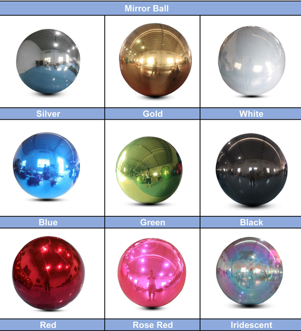 Iridescent And Silvery Inflatable Mirror Ball Giant Mirror Balloon Disco Sphere For Wedding Nightclub Party Hanging Decoration