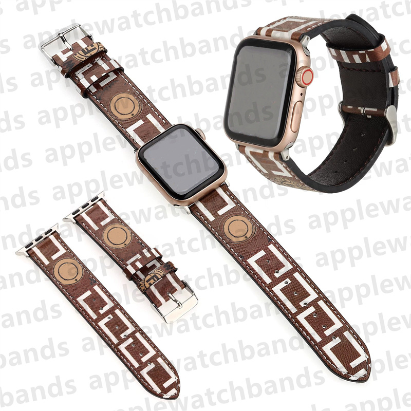 F Designer Apple Watch Band Strap iwatch Bandes pour Apple Watch Ultra Series 8 3 4 5 6 7 9 SE 38 mm 42 mm 44 mm 49 mm Bracelet de montre en cuir véritable de luxe Brassard ap Smart Straps