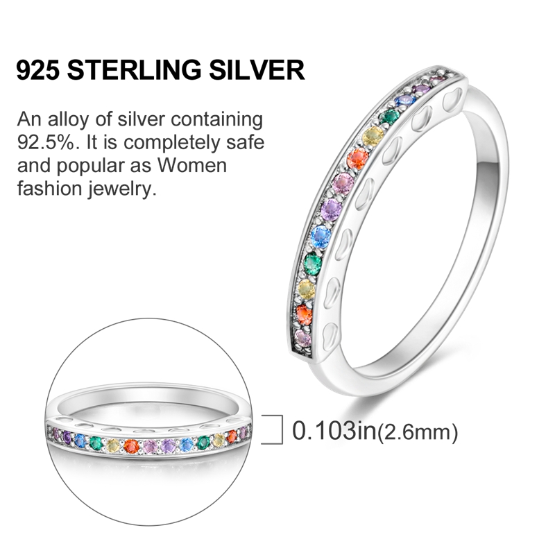 925 Sterling Silver New Fashion Women's Ring Women's Ring Zircon CZ Horseshoe Butterfly Geometric Ring Lämplig för original Pandora, en speciell gåva för kvinnor