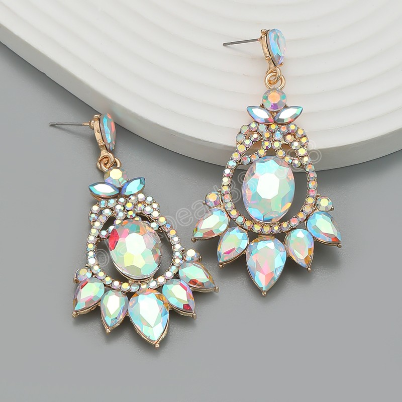 マルチカラーラインストーン宝石dangle dangle for women Jewelry Girls 'Birthday Party CollectionEarringsアクセサリー