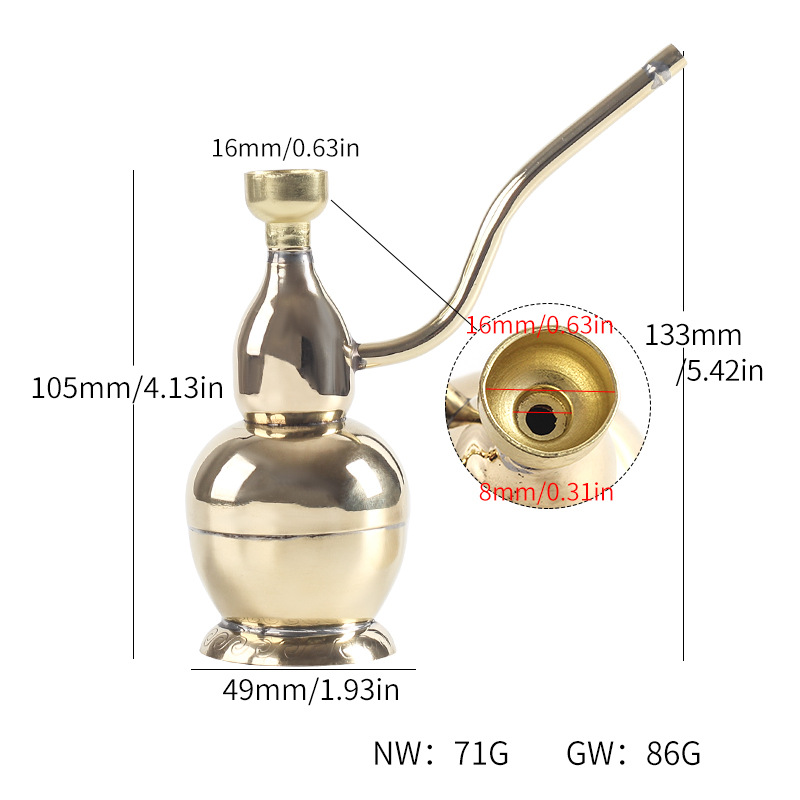 Smoking Pipes Water hookah kettle, brass water filter, cigarette cut, retro bag, water hookah kettle, all copper dual purpose water hookah tube