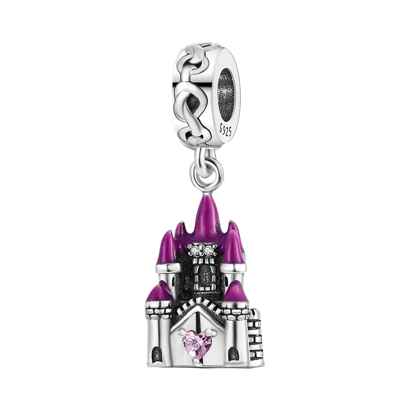925 Silver Fit Pandora Charm 925 Bracelet Castle Iron Tower Building charms set Pendant DIY Fine Beads Jewelry