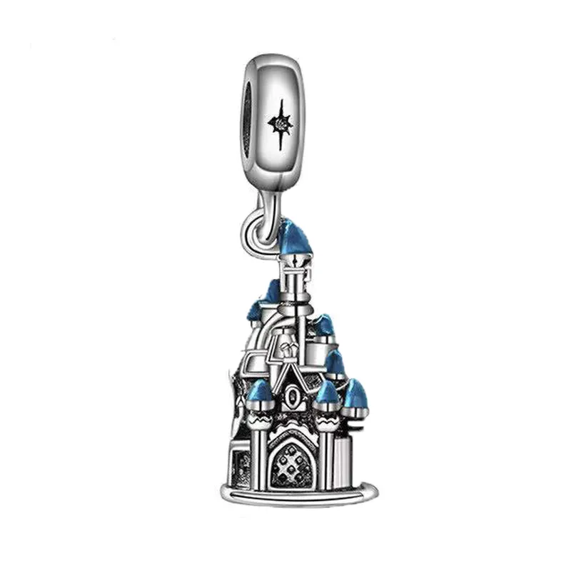 925 Silver Fit Pandora Charm 925 Bracelet Castle Iron Tower Building charms set Pendant DIY Fine Beads Jewelry