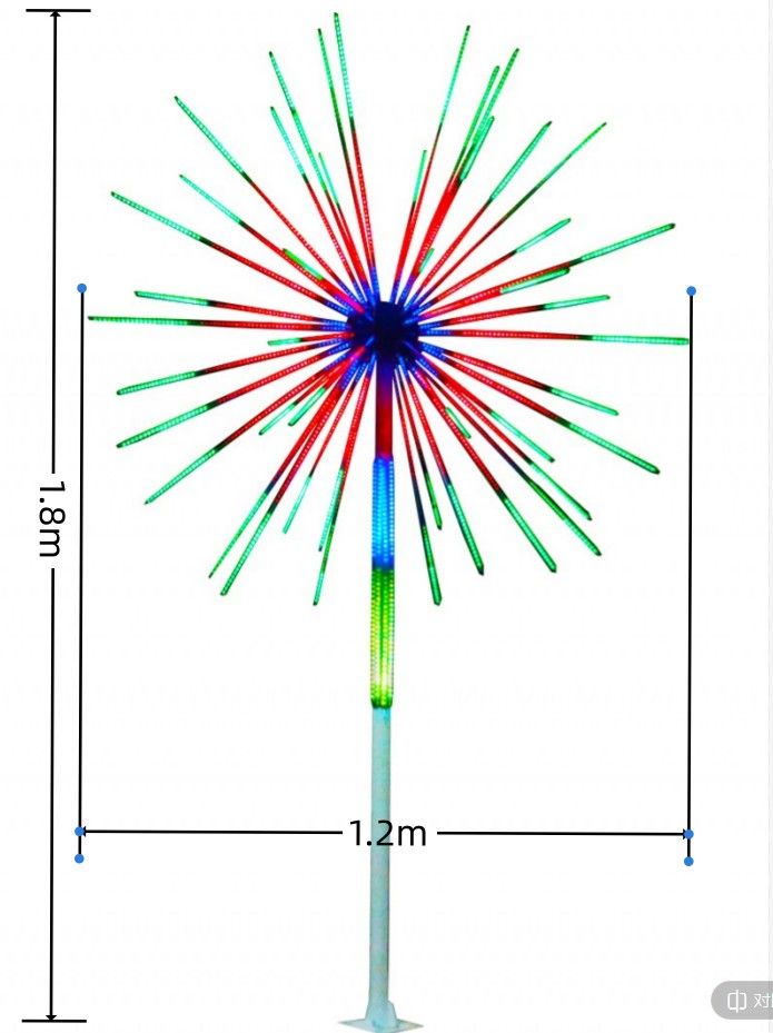 Luz de fogos de artifício LED Lâmpada de luz de árvore de Natal 20 peças Ramos 1,8 m de altura À prova de chuva Uso ao ar livre Gota