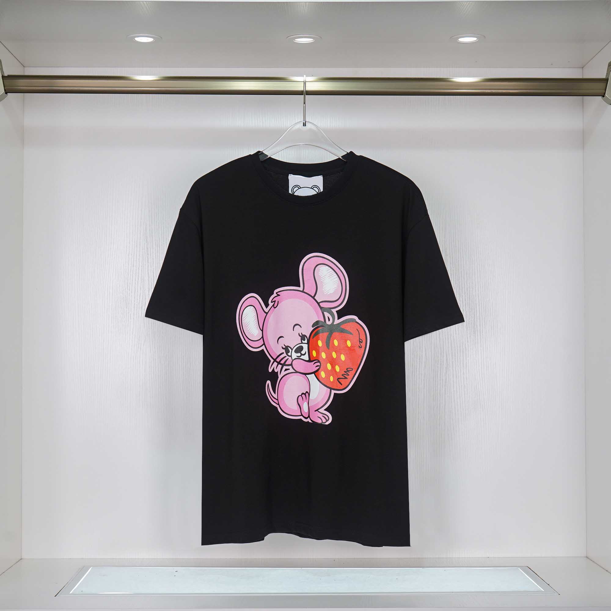 Designer Mens T-shirt Summer Tees Tops with Mouse And Strawberry Print Round Neck Fashion Short Sleeve Tee Shirt For Women Men S-2XL