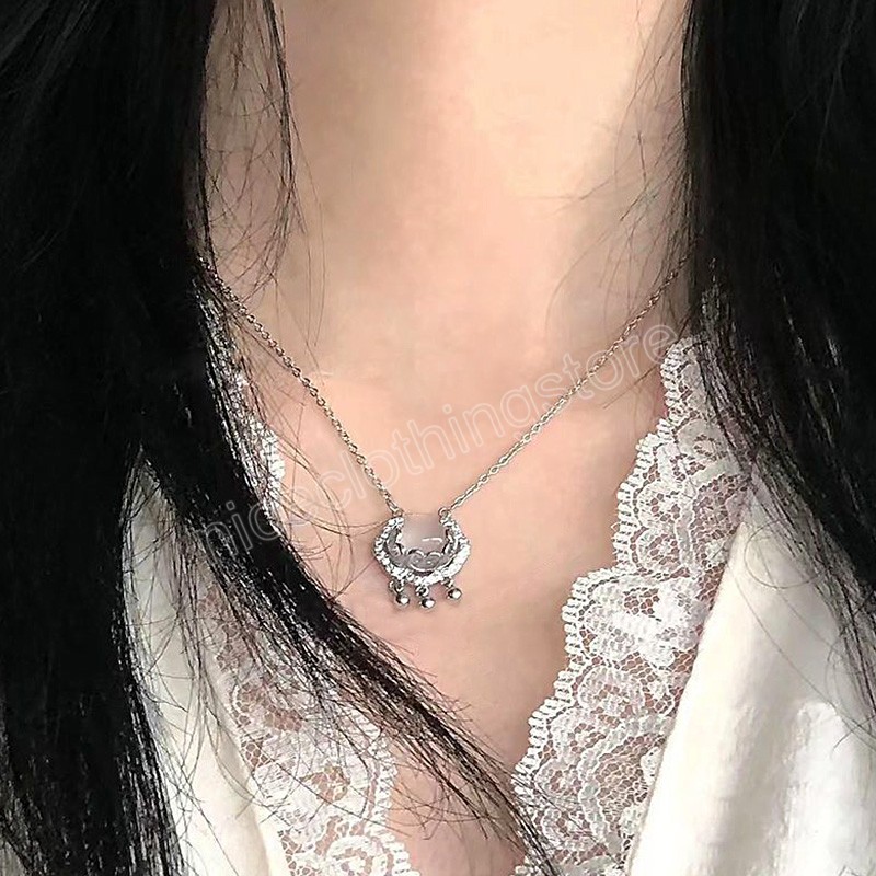 Lucky Lock Anhänger Halsketten für Frauen Hochzeit Schmuck Silber Farbe Winzige Ketten Halsband Weiblichen Schlüsselbein Kragen Schmuck