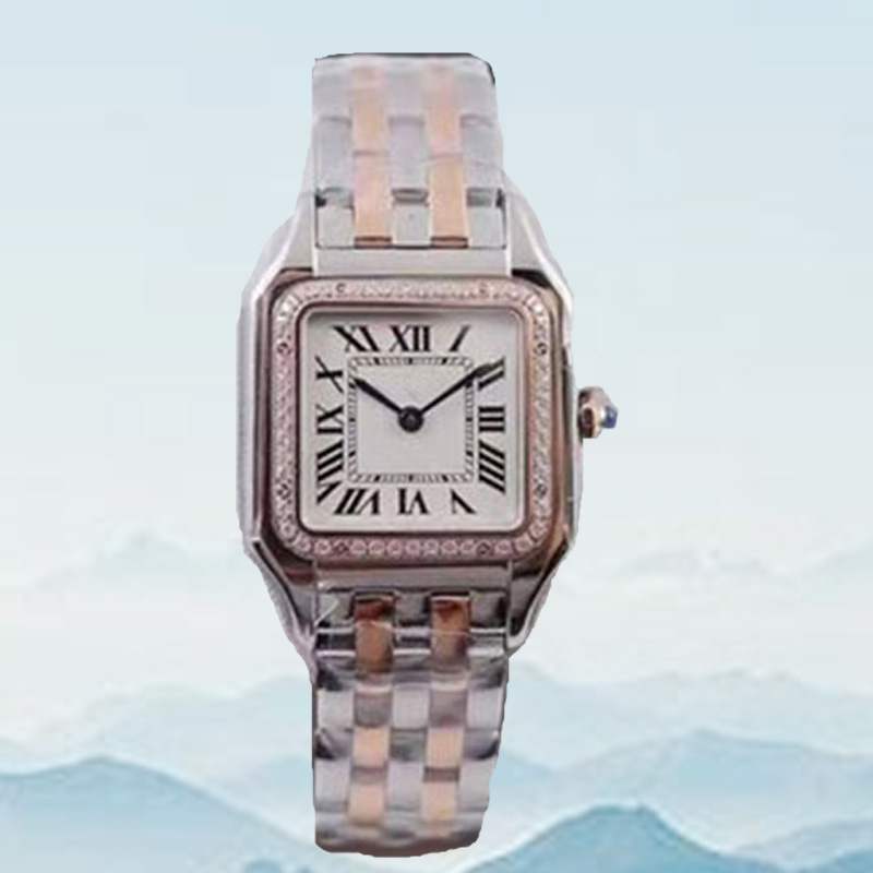 Lady aaa prostokątny kwarc zegarek ze stali nierdzewnej przesuwana klamra damska złota zegarki szafirowe świetliste nurkowanie Montre de Luxe185f