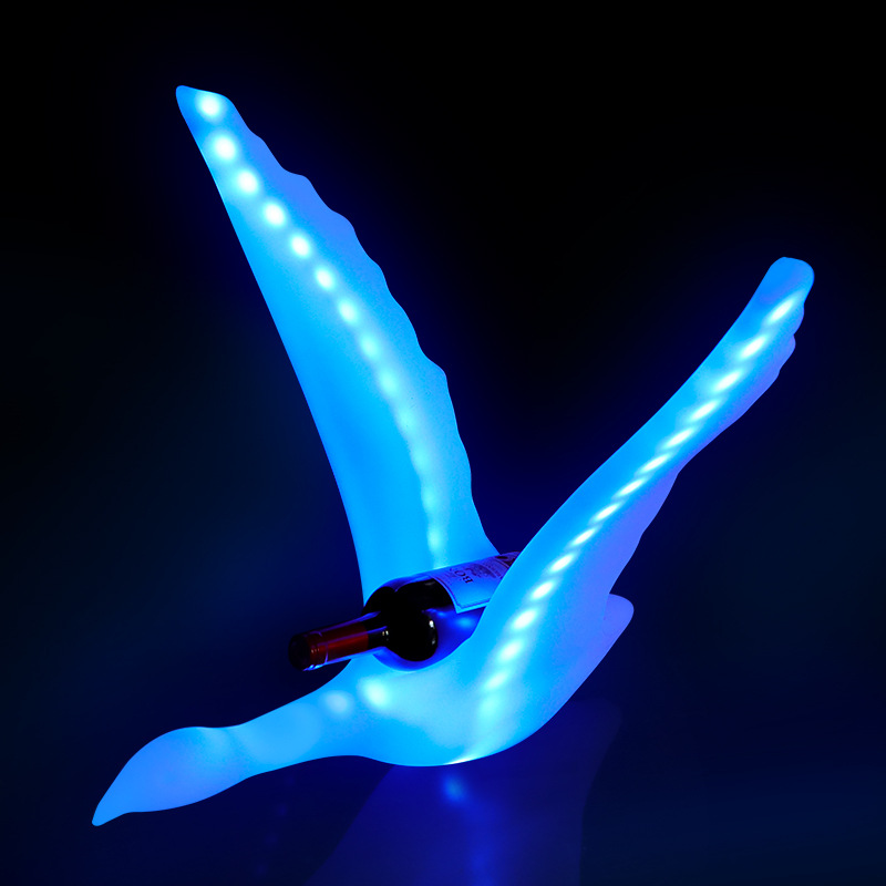 Présentoir de bouteille de vin de barre de lueur de cygne blanc LED porte-bouteille de Cocktail de Champagne Rechargeable pour la discothèque de soirée Disco