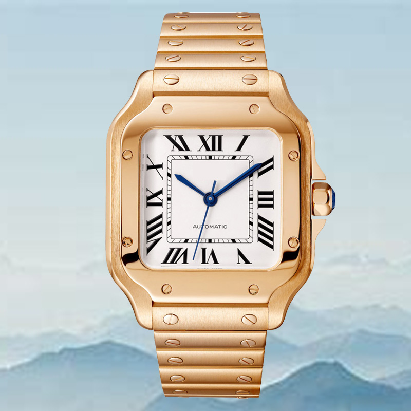 AAA Watch Automatyczny ruch modny Zegarze dla mężczyzn Składanie stali nierdzewnej Sapphire Sapphire Gold Waterproof Stopwatch Busines262m