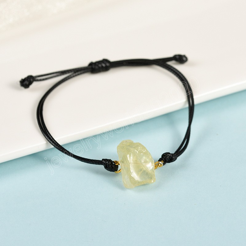 Łańcuch linowy bransoletki nieregularna ruda Rock Natural Crystal Charm Bransoletka dla kobiet lecz różowy fioletowy żółty kwarc reiki biżuteria