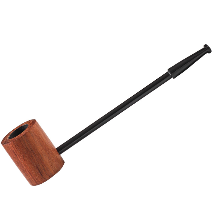 Smoking Pipes Straight solid wood pipe, cut tobacco pipe, small pipe, wooden men's portable