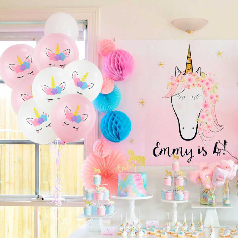 Ny Unicorn Party Balloons Födelsedag Baloon Unicorn Decoration Latex Confetti Balloon Birthday Party Decoration Balloons Kids