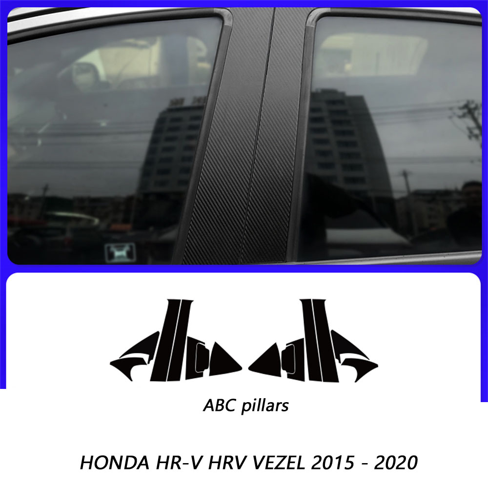 Pour HONDA HR-V HRV VEZEL 2015-20 autocollants de voiture auto-adhésifs en Fiber de carbone vinyle autocollants et décalcomanies de voiture accessoires de style de voiture