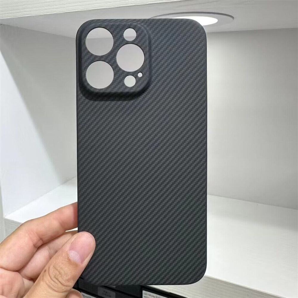 Magnetisk äkta kolfiber Aramid Slim Fall för iPhone 14 Pro Max Matte rustning bakåt