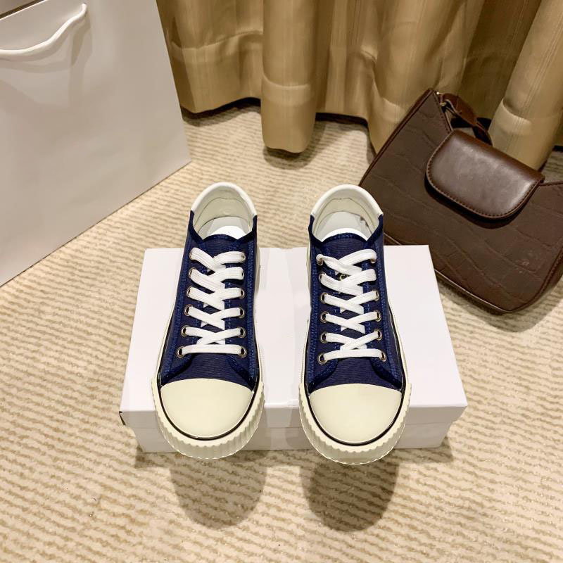 Designer Shoes Canvas Casual Shoes Women Flat Sneakers High Low Canvas Shoes Summer Thin College Wind Hundred Lace Up Oudoort Shoes With Box