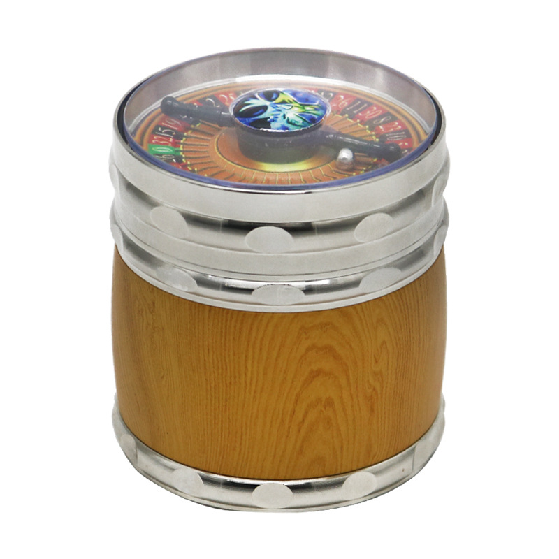 Smoking Pipes New Wheel Four Layer Cigarette Grinder Wood Grain New Product Grinder 63mm4 Zinc Alloy Cigarette Crusher