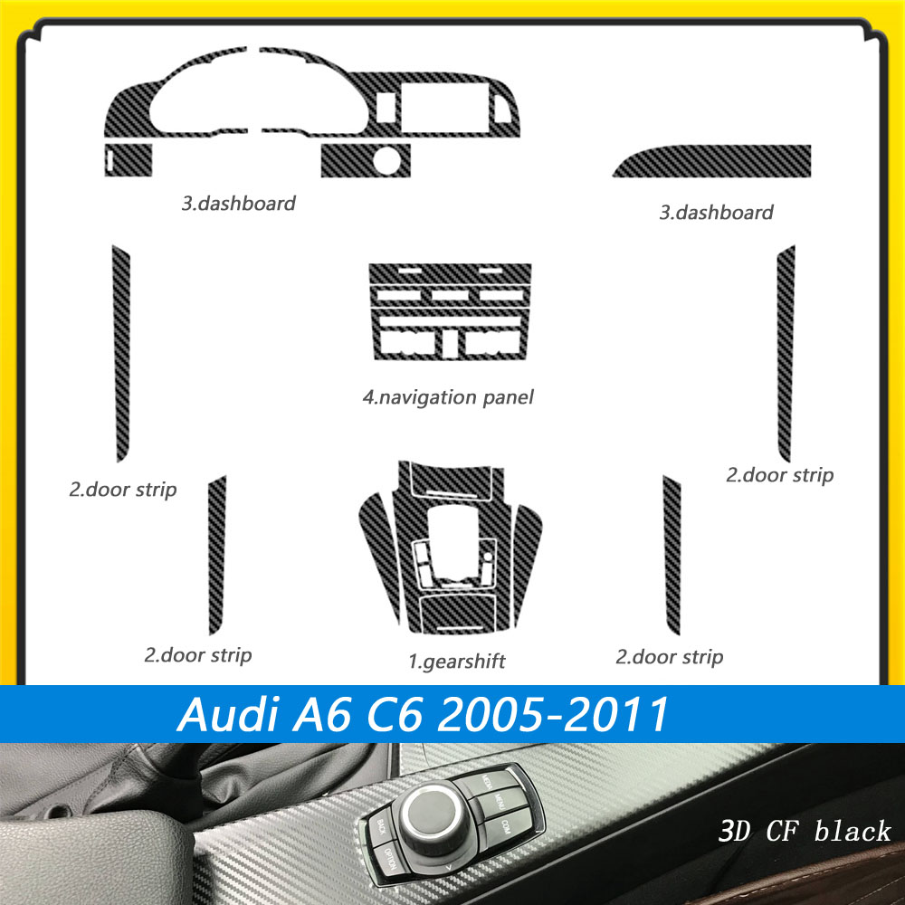 Audi A6 C6 2005-2011 셀프 접착 자동차 스티커 탄소 섬유 비닐 자동차 스티커 및 데칼 자동차 스타일링 액세서리