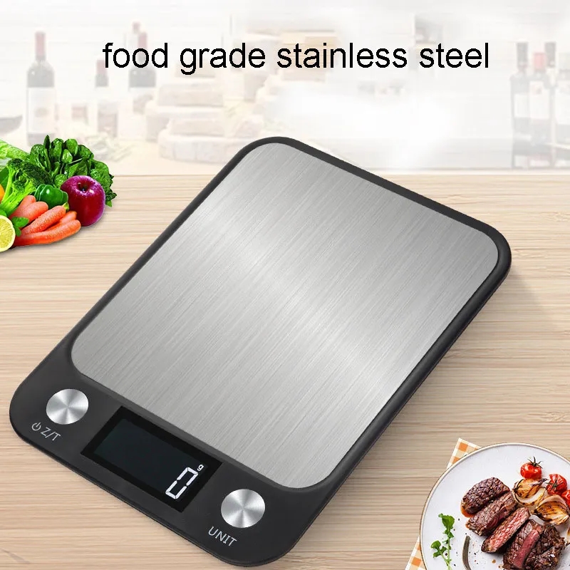 Digitale Keuken Voedsel Weegschaal 5kg/1g 10kg/1g Multifunctionele LCD Display Meetinstrument Hoge precisie Koken Bakken Sieraden Weegschaal ZL0578 Hoogste kwaliteit