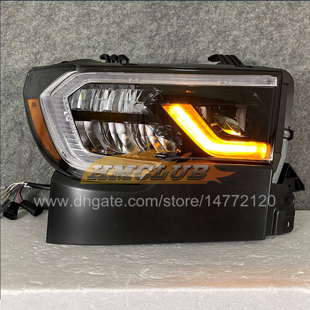 مصباح رأس السيارة لتويوتا Tundra 2007-2013 LED LED LED Light Sequoia 2008-2018 مع مؤشر متسلسل 2007 2008 2009 2010 2011 2012 2013 إشارة الأمام لدوران الأمامي