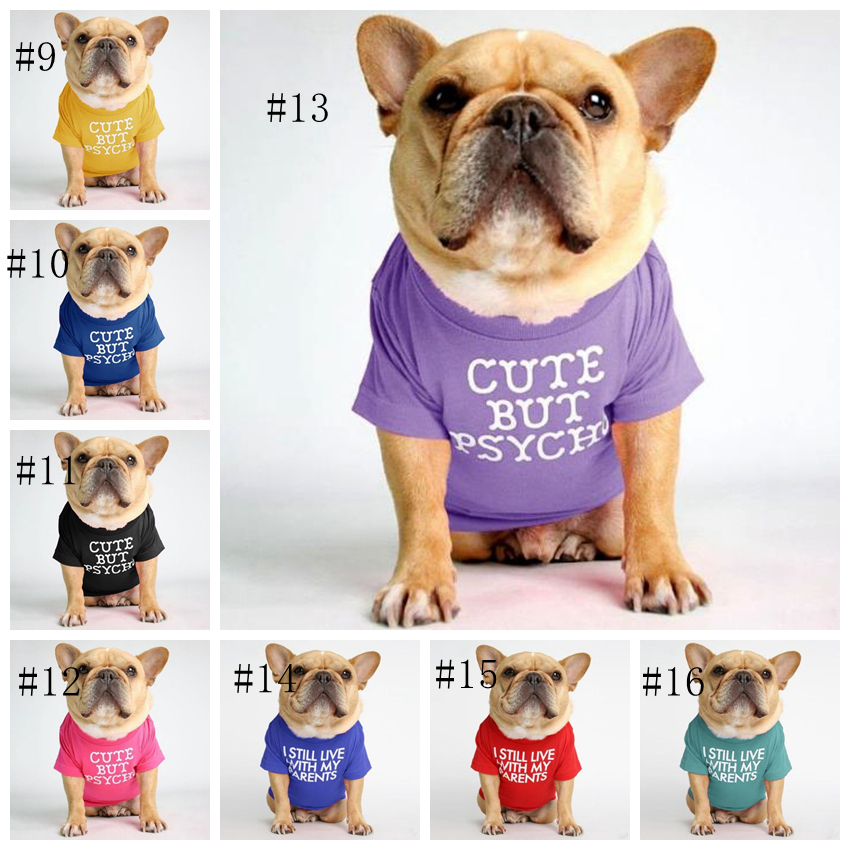 Dog Shirts Pet Printed Clothes with Funny Letters Summer Pet T Shirts Cool Puppy Shirts Breathable Dog Outfit Soft Dog Sweatshirt for Pet Dogs 20 Designs DW1249