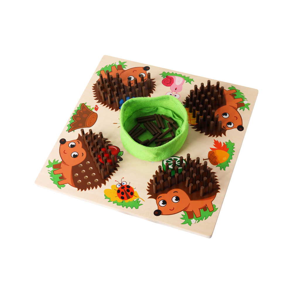 Trähäckkottets kognitiva leksaker Hedgehog Board Learning Toy Interactive Preschool Toys Education Toys for Party Favors