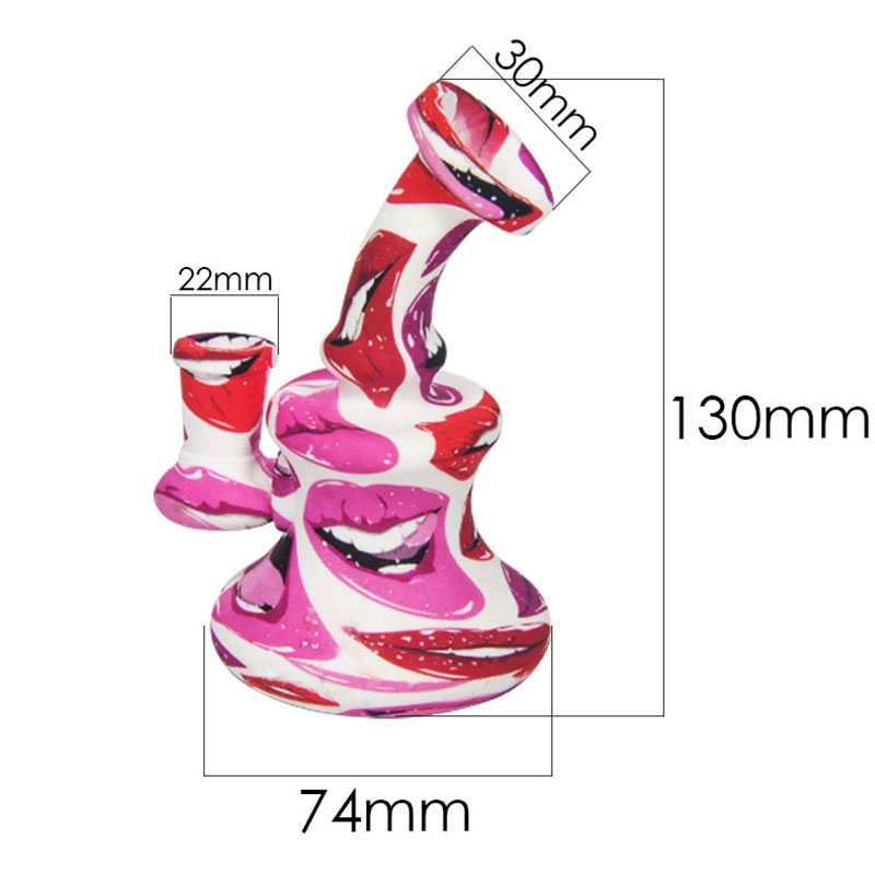화려한 패턴 스타일 실리콘 버블러 파이프 유리 핸들 필터 깔때기 보울 허브 담배 워터 파이프 담배 흡연 봉 홀더 핸드 파이프 DHL