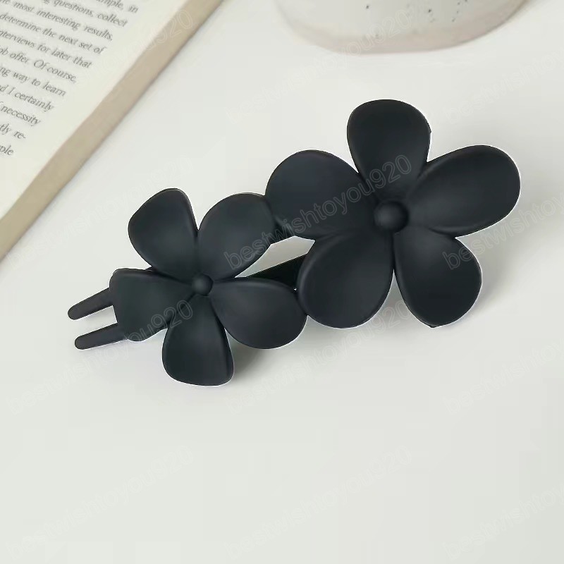 Fashion Butterfly Flower Plastic Hair Clip for Women Girl Crystal Rhinestones Duckbill Clip Solid Color Hairpin Hair Accessories