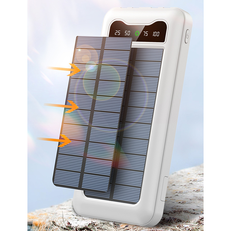 Digitaler Bildschirm, ausgestattet mit drei in einem Ladekabel, Outdoor-Handy-Solar-Powerbank, echte Kapazität von 10000 mAh, mobile Stromversorgung