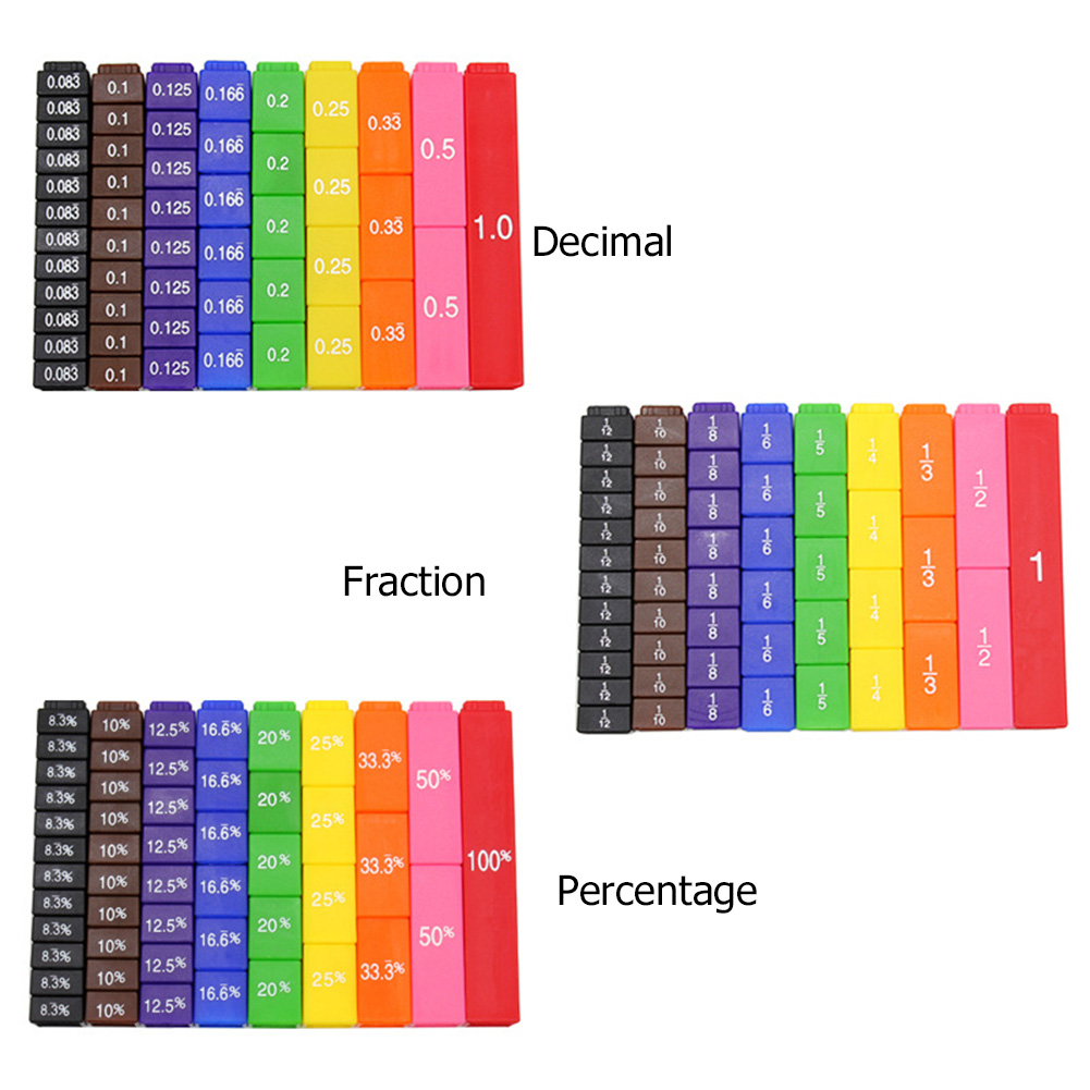 Math Educational Count Fraction Dice Percentage Teacher Tower Set Dice Count Educational Kid Teacher Aid Toys