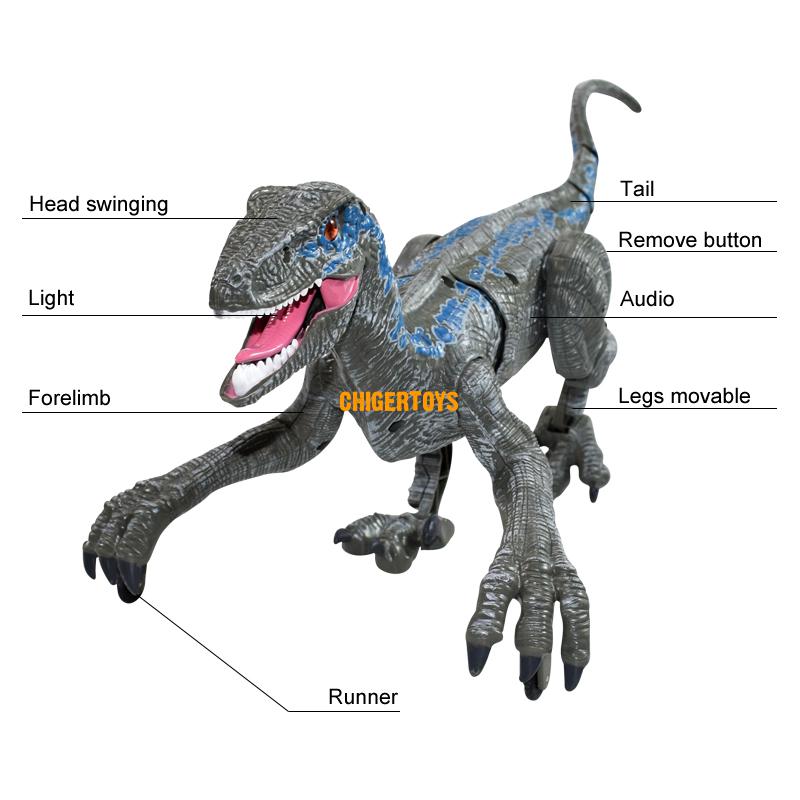 현실적인 원격 제어 공룡 전기 시뮬레이션 사운드 라이트 워킹 공룡 모델 소년 교육 RC 동물 장난감 선물